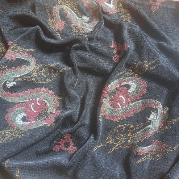 Vintage y2k Halter Midi Maxi Backless Dress Gothic Goth Classic Dragon Print - Picture 7 of 8